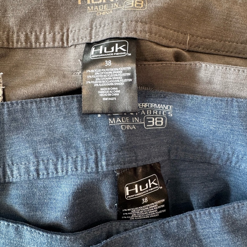 Two Pairs of Men's Huk Gray and Blue Fishing Pants - Picture 4 of 4